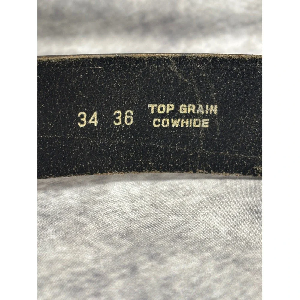 Vintage Deputy U.S. Marshall Star Belt Buckle w/ Cowhide‎ Leather Belt 34/36